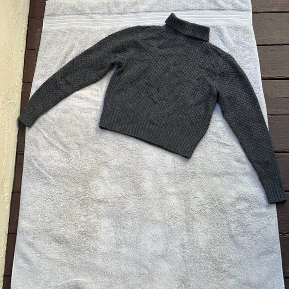 Frame Cashmere Wool Blend Polo Cozy Knit Sweater in Cream Grey Size XS - Picture 2 of 2